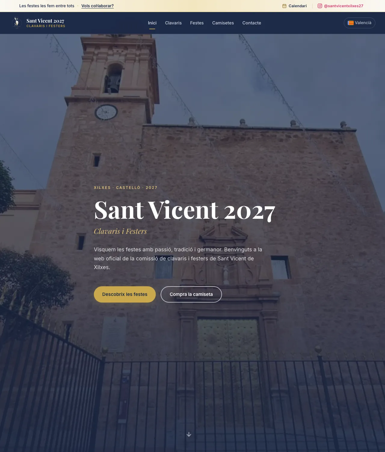 Captura de la web de Clavaris i Festers de Sant Vicent